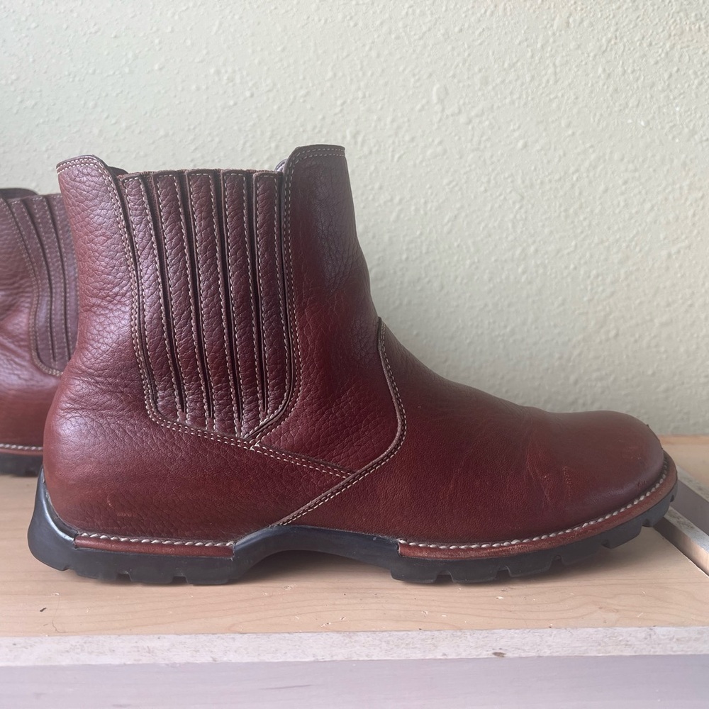 Cole Haan Brown Leather Chelsea Ankle Boots Slip-On Elastic Gore US 10B